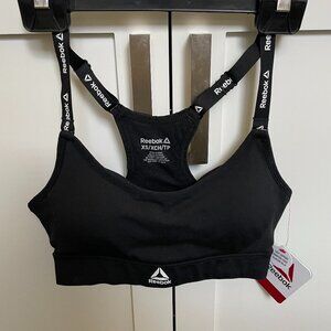 Reebok Lightweight Racerback Sports Bra Adj Straps Shelf Bra Blk & Wht Sz XS NWT